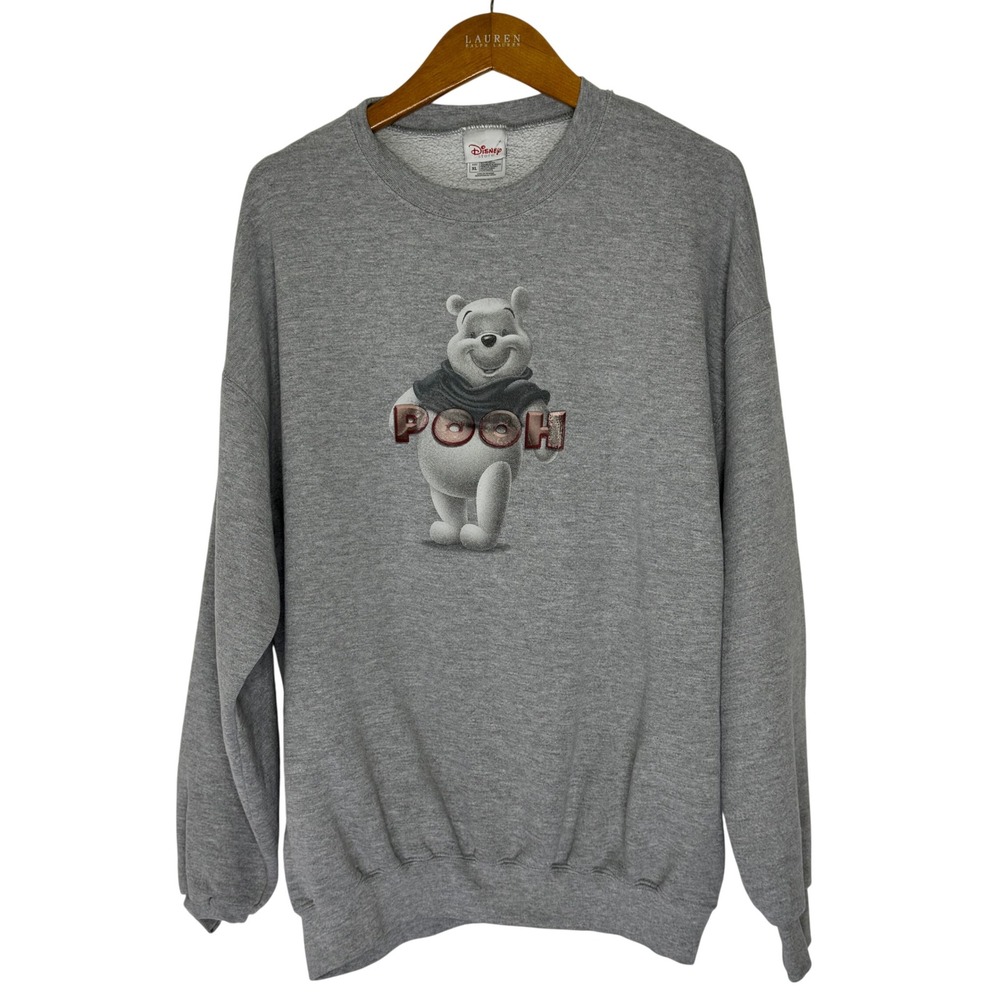 Vintage Disney Store Pooh Bear Crew neck sweatshirt grey XL‎
